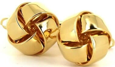 Goldene glatte Knotenmanschettenknöpfe