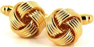 Gold gestreifte Knotenmanschettenknöpfe