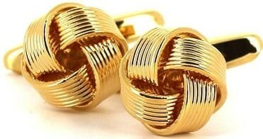 Gold gestreifte Knoten Manschettenknöpfe III