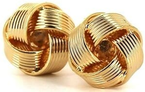 Gold gestreifte Knoten Manschettenknöpfe V
