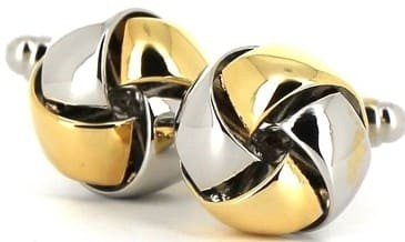 Goldene und silberne Knotenmanschettenknöpfe