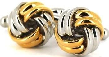 Goldene und silberne gestreifte Knotenmanschettenknöpfe II