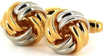 Goldene und silberne Knotenärmelknöpfe VI