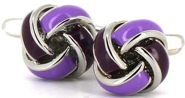 Knotenmanschettenknöpfe in Lila und Violett