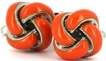 Orangefarbene Knotenmanschettenknöpfe