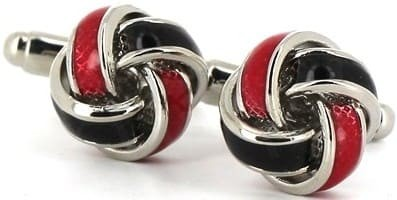 Schwarze und rote Knotenmanschettenknöpfe