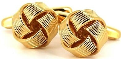 Gold gestreifte Knotenmanschettenknöpfe