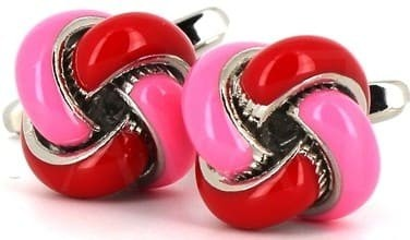 Knotenmanschettenknöpfe Rot und Rosa