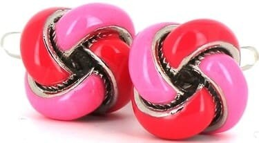 Rosa und Fuchsia Knoten Manschettenknöpfe