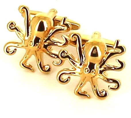 Goldene Kraken Manschettenknöpfe