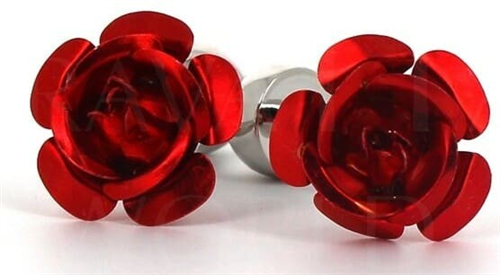 Rote Rosen Manschettenknöpfe