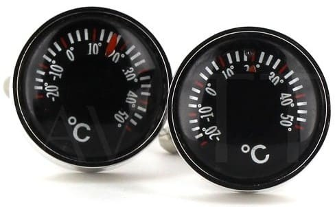 Schwarze Thermometer Manschettenknöpfe