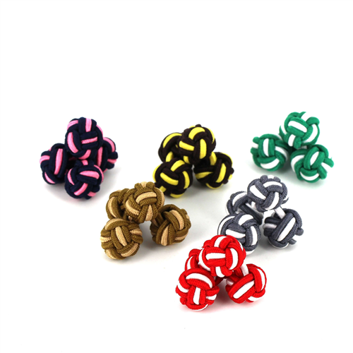 SET VON 6 MANSCHETTENKNÖPFEN MIT DOPPELTER BICOLOR-PASAMANERÍA