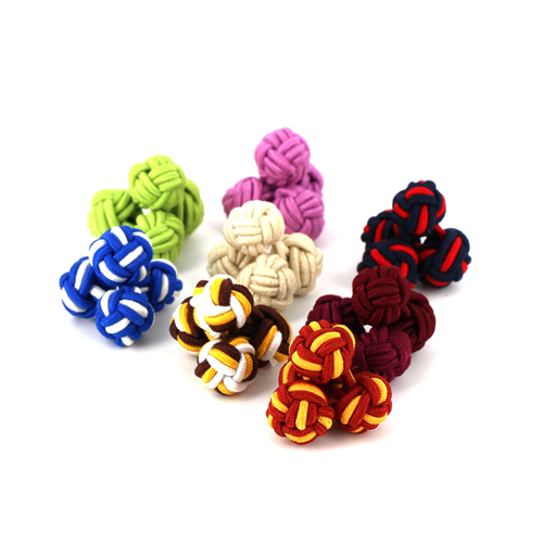 SET MANSCHETTENKNÖPFE AUS 8 DOPPELPERLEN-PASSEMENTERIE