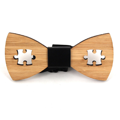 Krawatte aus Bambus mit Puzzle-Hohlraum