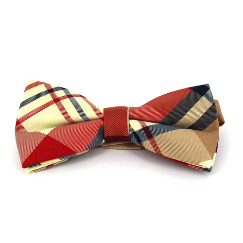 Karo Fliege in Rot und Beige