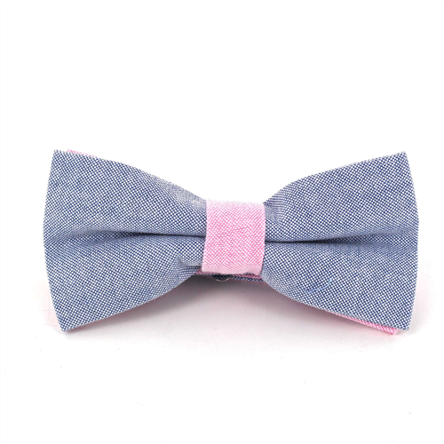 Einfarbige Oxford-Fliege in Blau und Rosa