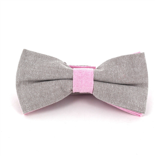 Uni Oxford Grau und Rosa Fliege