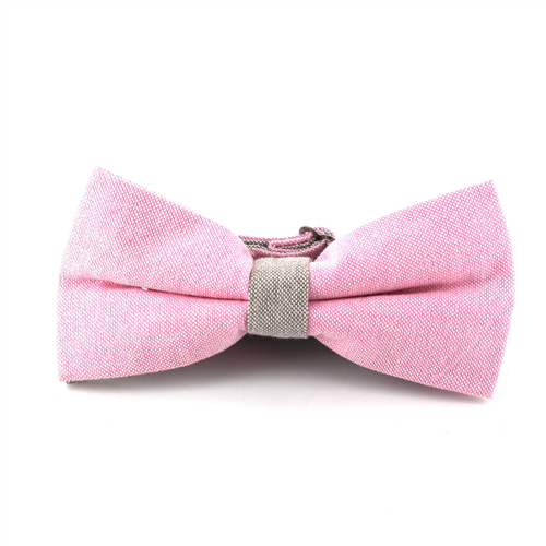 Einfarbige Oxford Fliege in Rosa und Grau