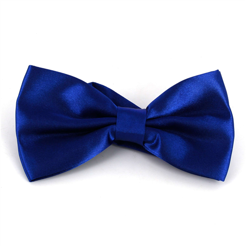 Einfarbige Satin Fliege in Blau