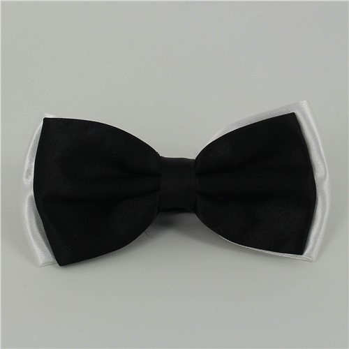 Weiße und schwarze Satin Fliege
