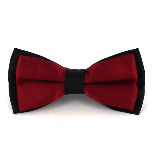 Schwarze und Bordeaux-satin Fliege
