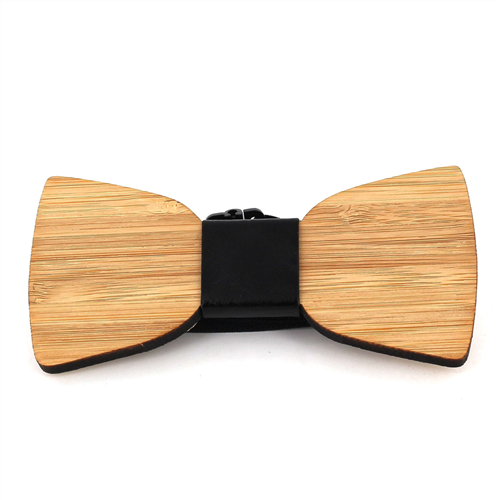Holzfliege aus Bambus und Leder
