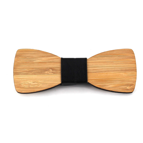 Holzfliege aus Bambus und Leder