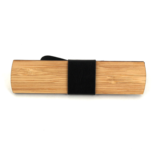 Holzfliege aus Bambus und Leder