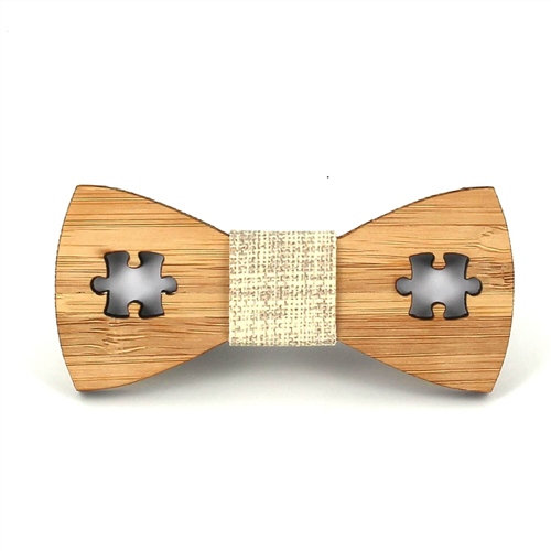 Kinder Fliege aus Bambus mit Puzzle-Muster