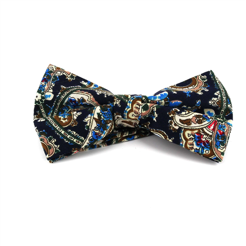 Dunkelblaue Paisley Fliege