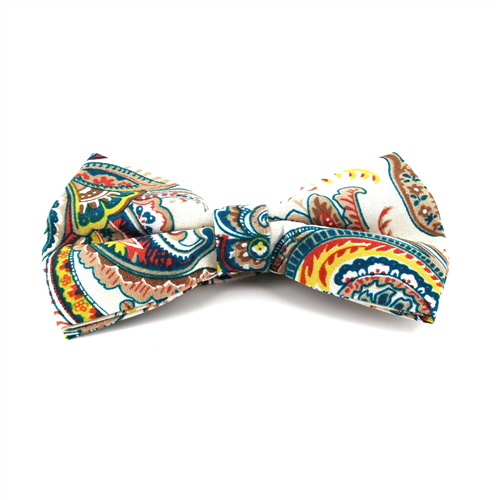Weiße Paisley Fliege