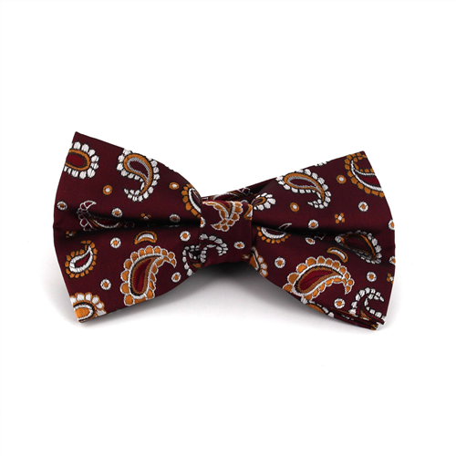 Krawatte Paisley Weinrot