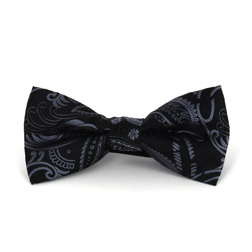 Schwarzes und graues Paisley Fliege