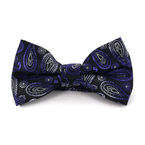 Schwarze und violette Paisley Fliege