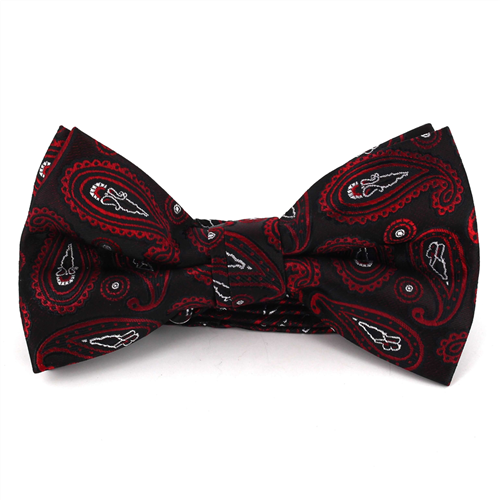 Schwarzes und rotes Paisley-Fliege
