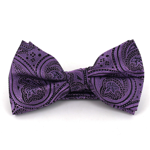 Violett und Schwarzes Paisley Fliege