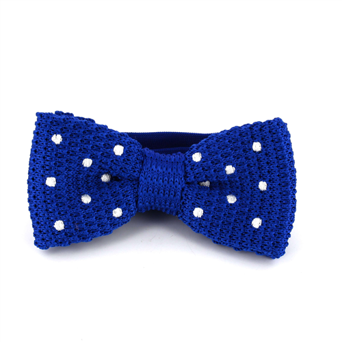 Blauer Punkt-Fliege mit weißen Polka Dots