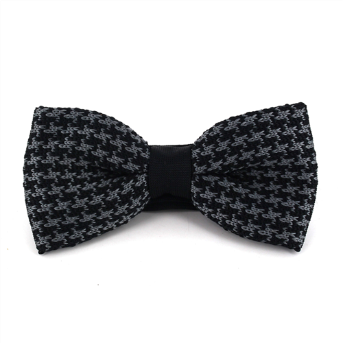 Fliege mit Fleur-de-Lis-Punkt in Schwarz und Grau