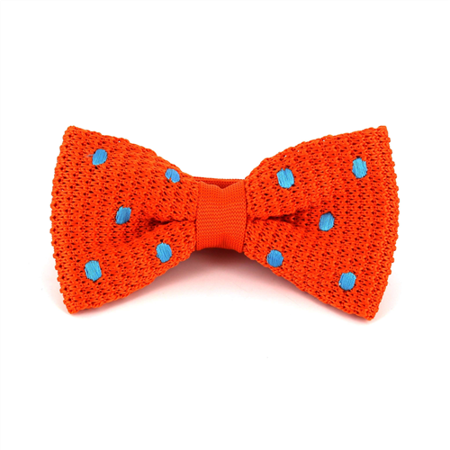 Orange Punkt Bow Tie mit himmelblauen Punkten