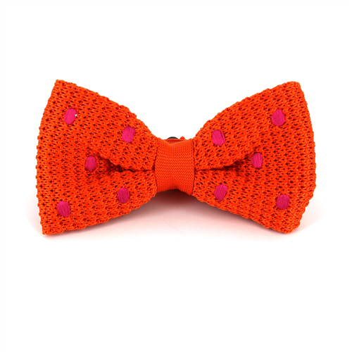 Orange Punkt Fliege mit Magenta Polka Dots