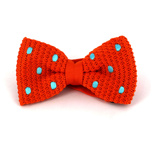 Fliege Orange Punkt Türkis Polka Dot