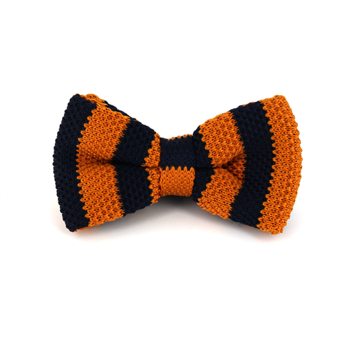 Fliege mit Punktstreifen in Orange und Blau