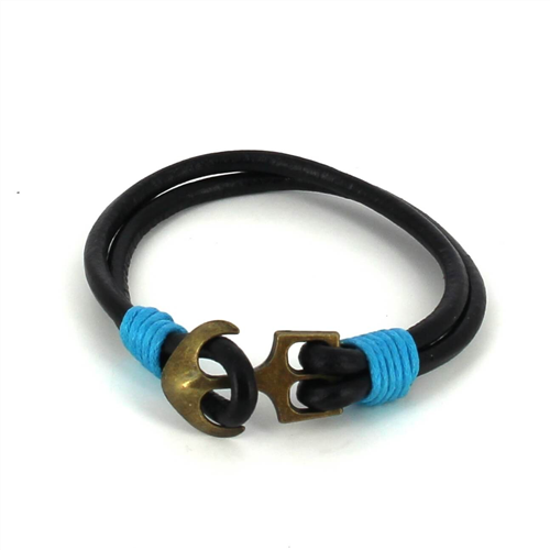 Armband aus Leder mit Anker