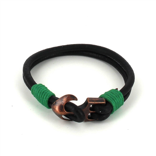 Armband aus Leder mit Anker