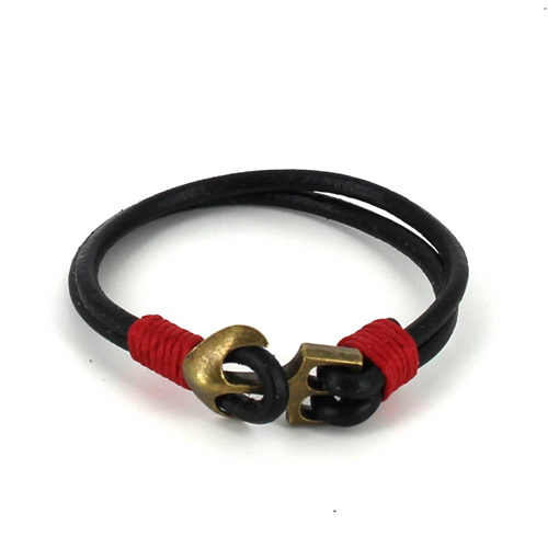 Armband aus Leder mit Anker