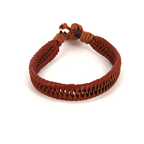 Armband aus hellbraunem geflochtenem Leder