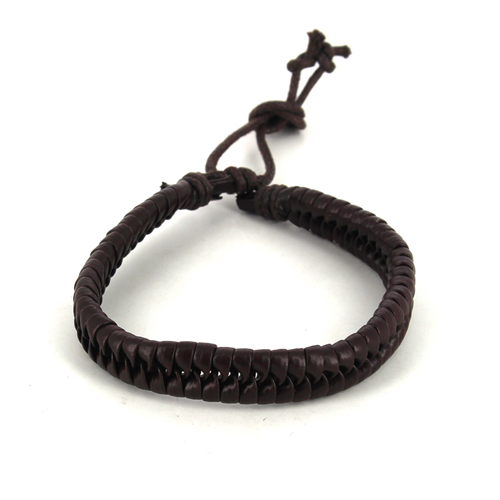 Geflochtenes dunkelbraunes Lederarmband