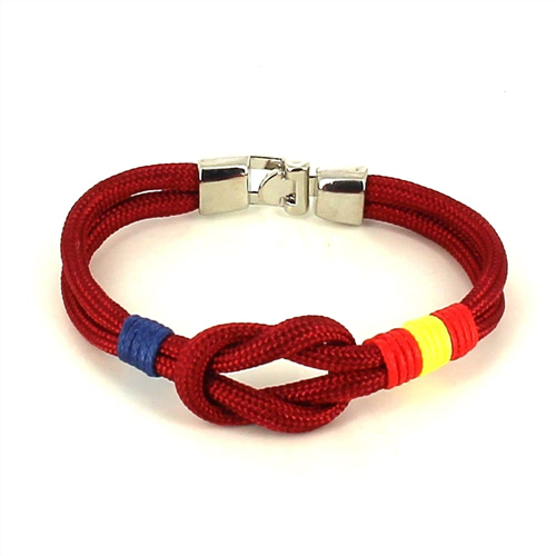 Armband Bordeaux Knot mit Spanischer Flagge