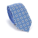 Schmale Krawatte mit blauem Blumenmuster
